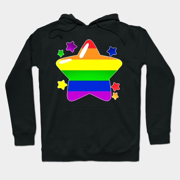 LGBTQ+ Pride Flag Stars - Gay Hoodie by leashonlife